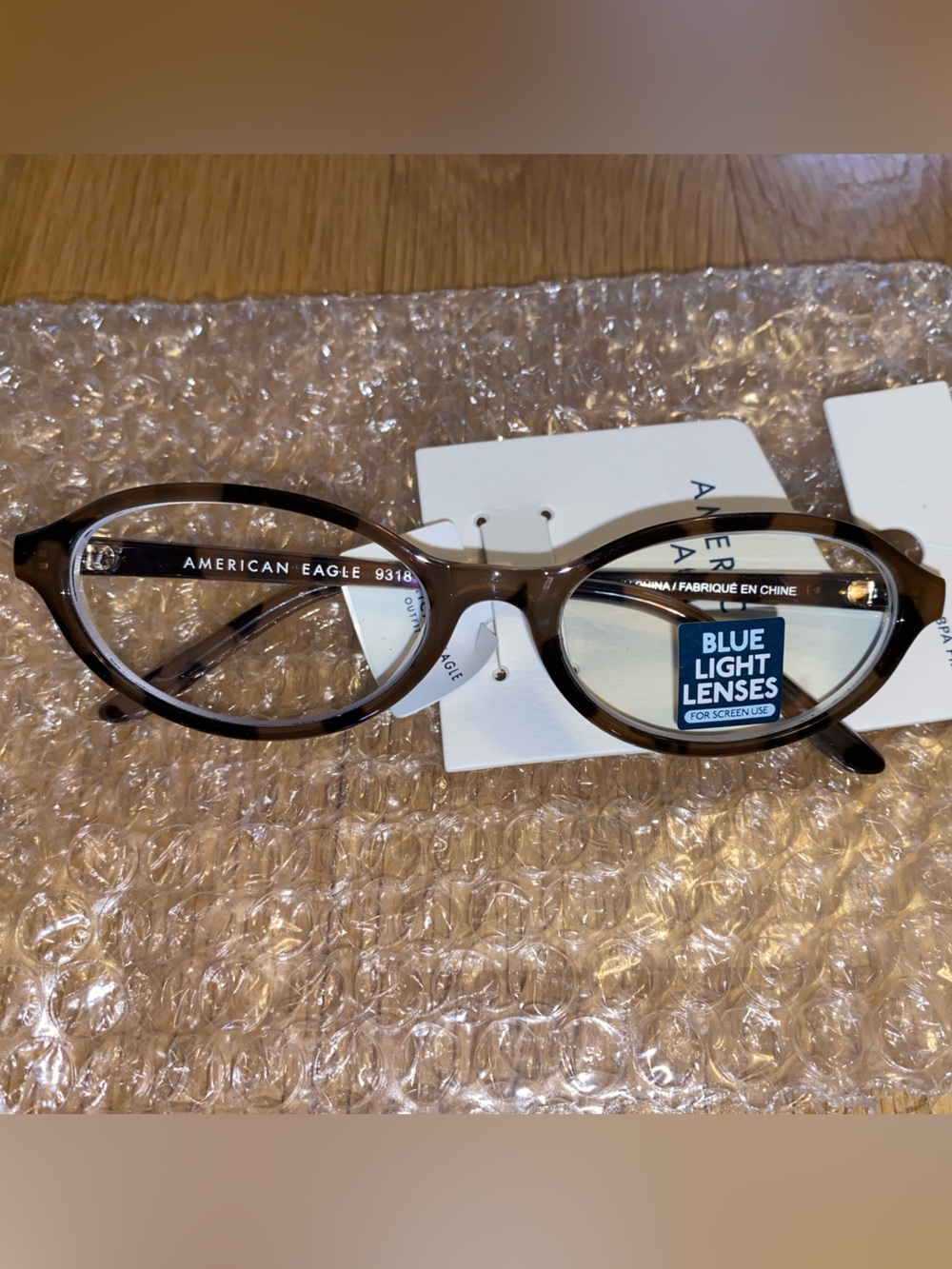 Tortoiseshell Tortoise brown gold link Womens Blue Light Glasses New tags AE